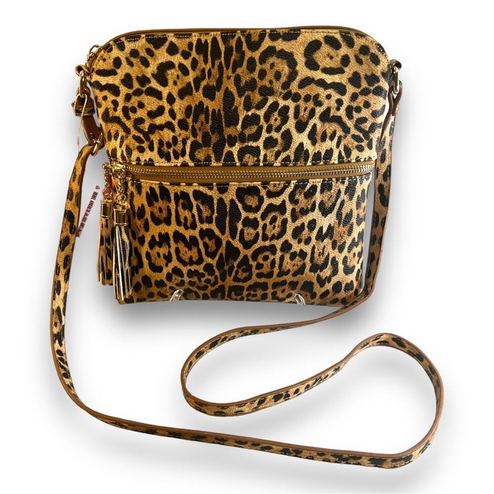 KENIO STYLES faux leather Cheetah CROSSBODY Bag NEW WITH TAGS